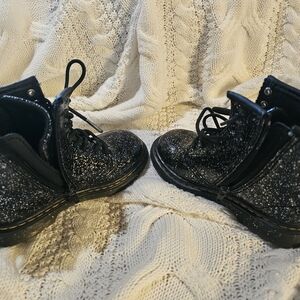 Sparkly black girl's Dr Marten boots